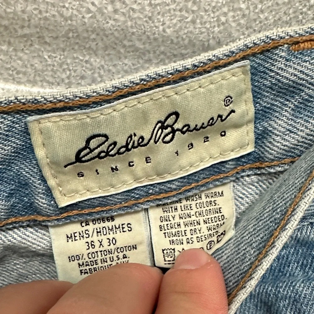 NWT Vintage Eddie Bauer Light Wash‎ Jean Size 36x30 MADE IN USA Straight Leg Y2K